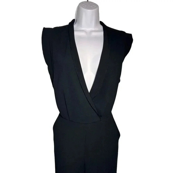 IRO black V-neck Loco Jumpsuit Scalloped Edge Size 34 US size 2 - Picture 4 of 9